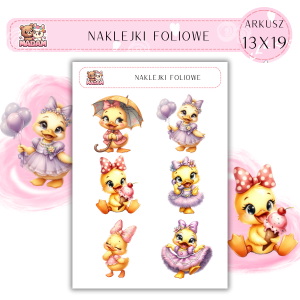 Naklejki foliowe Kaczka 6 sztuk na arkuszu, MaDam