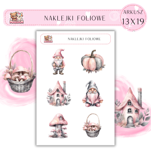 Naklejki foliowe Różowy Las 6 sztuk na arkuszu, MaDam