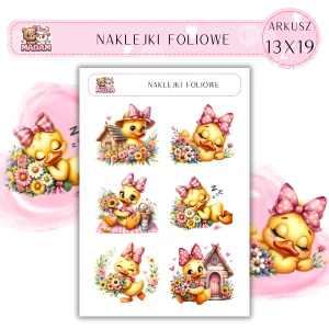 Naklejki foliowe Kaczuszka 6 sztuk na arkuszu, MaDam