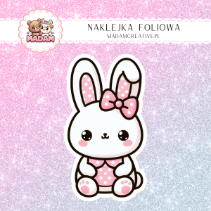 Naklejka foliowa pojedyncza, MaDam Kawaii Królik Krysia
