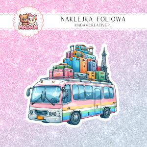 Naklejka foliowa pojedyncza, MaDam Wycieczkowy Bus Wakacje