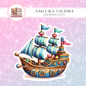 Naklejka foliowa pojedyncza, MaDam Statek Galeon
