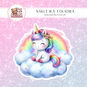 Naklejka foliowa pojedyncza, MaDam Unicorn Jednorożec Gwiezdna Łuna