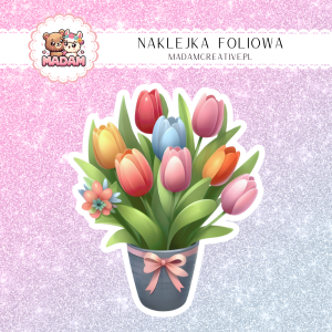 Naklejka foliowa pojedyncza, MaDam Wiosenne Tulipany
