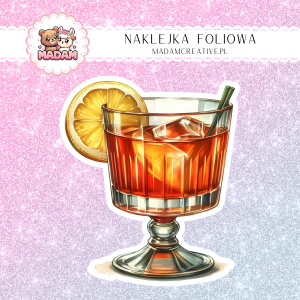 Naklejka foliowa pojedyncza, MaDam Drink Wesoły Ananas