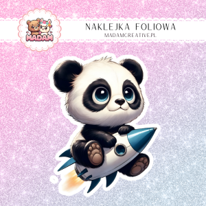 Naklejka foliowa pojedyncza, MaDam Panda Pluszowy Figlarz