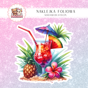 Naklejka foliowa pojedyncza, MaDam Drink Tropikalny Zawrót