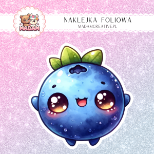 Naklejka foliowa pojedyncza, MaDam Kawaii borówka Balbinka