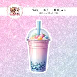 Naklejka foliowa pojedyncza, Bubble Tea MaDam - Brzoskwiniowy Raj
