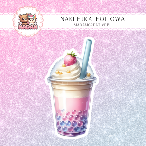 Naklejka foliowa pojedyncza, Bubble Tea MaDam - Jeżynowa Bomba
