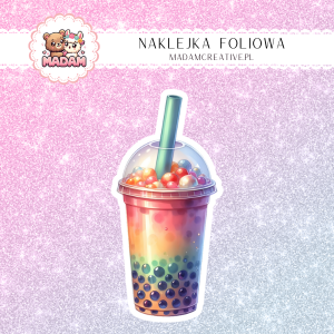 Naklejka foliowa pojedyncza, MaDam Bubble Tea Koktajl Unicorna