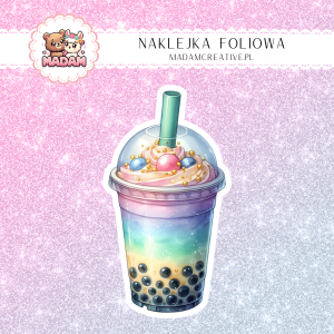 Naklejka foliowa pojedyncza, Bubble Tea MaDam - Egzotyczny Eliksir
