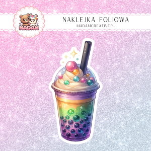 Naklejka foliowa pojedyncza, Bubble Tea MaDam - Magiczny Mango