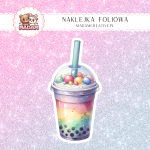 Naklejka foliowa pojedyncza, Bubble Tea MaDam - Limonkowa Fuzja