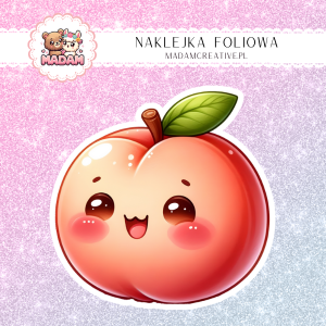 Naklejka foliowa pojedyncza, MaDam Kawaii Brzoskwinia Maja