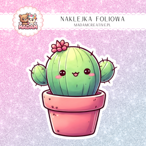 Naklejka foliowa pojedyncza, MaDam Kawaii Kaktus 11
