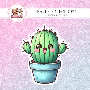 Naklejka foliowa pojedyncza, MaDam Kawaii Kaktus 12