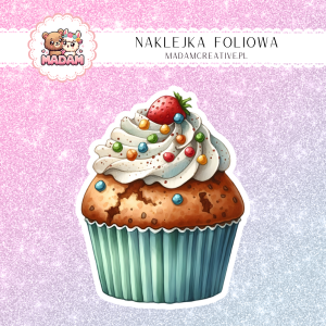 Naklejka foliowa pojedyncza, MaDam Muffinka z posypką
