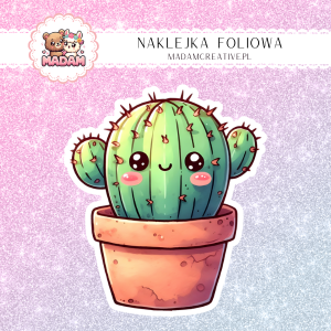 Naklejka foliowa pojedyncza, MaDam Kawaii Kaktus 8