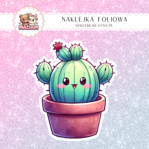 Naklejka foliowa pojedyncza, MaDam Kawaii Kaktus 7
