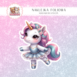 Naklejka foliowa pojedyncza, MaDam Unicorn Jednorożec Aurora
