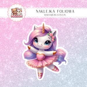 Naklejka foliowa pojedyncza, MaDam Unicorn Jednorożec Fantasia