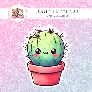 Naklejka foliowa pojedyncza, MaDam Kawaii Kaktus 5