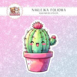 Naklejka foliowa pojedyncza, MaDam Kawaii Kaktus 4