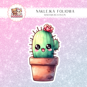 Naklejka foliowa pojedyncza, MaDam Kawaii Kaktus