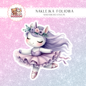 Naklejka foliowa pojedyncza, MaDam Unicorn Baletnica Lilia