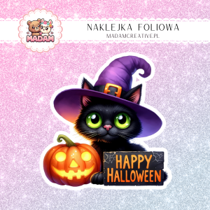 Naklejka foliowa pojedyncza, MaDam Halloween Kot Zmierzch
