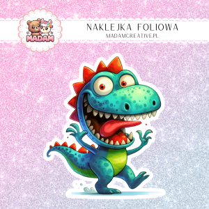 Naklejka foliowa pojedyncza, MaDam Dinozaur Steguś