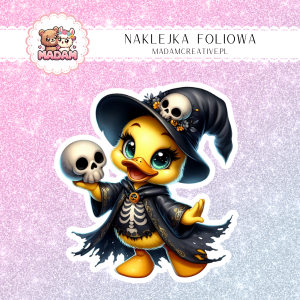 Naklejka foliowa pojedyncza, MaDam Halloween Kaczuszka Czaszka