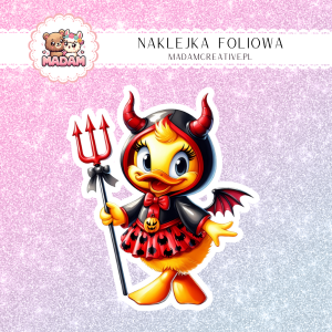 Naklejka foliowa pojedyncza, MaDam Halloween Kaczuszka Diablica