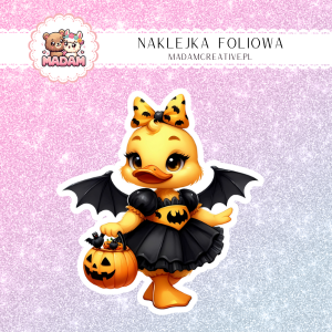 Naklejka foliowa pojedyncza, MaDam Halloween Kaczuszka Nietoperz