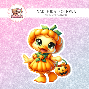 Naklejka foliowa pojedyncza, MaDam Halloween Kaczuszka Pani Dynia