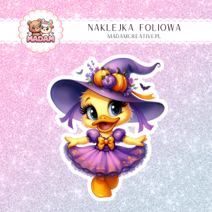Naklejka foliowa pojedyncza, MaDam Halloween Kaczuszka Czarownica Genia