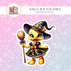 Naklejka foliowa pojedyncza, MaDam Kaczuszka Lili Halloween Cospley