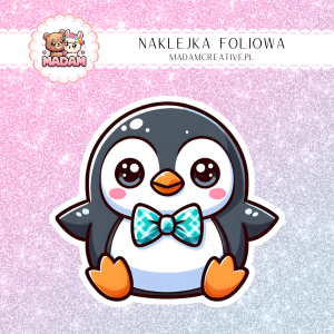 Naklejka foliowa pojedyncza, MaDam Kawaii Pingwin Borys