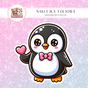 Naklejka foliowa pojedyncza, MaDam Kawaii Pingwin Oliwier