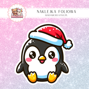 Naklejka foliowa pojedyncza, MaDam Kawaii Pingwin Franek