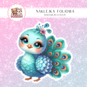 Naklejka foliowa pojedyncza, MaDam Magiczny Paw Bella