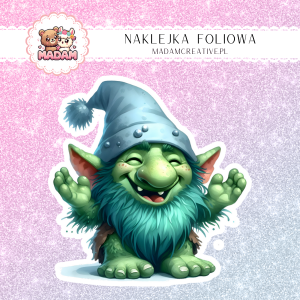 Naklejka foliowa pojedyncza, MaDam Goblin Józek Śmieszek