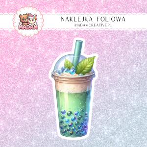 Naklejka foliowa pojedyncza, MaDam Bubble Tea Koktajl Goblinów