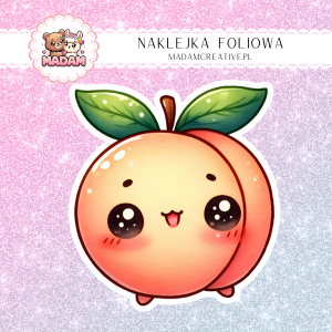 Naklejka foliowa pojedyncza, MaDam Kawaii Brzoskwinka