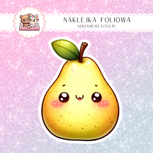 Naklejka foliowa pojedyncza, MaDam Kawaii Gruszka