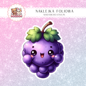 Naklejka foliowa pojedyncza, MaDam Kawaii Winogrono