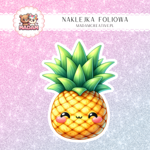 Naklejka foliowa pojedyncza, MaDam Kawaii Anananas