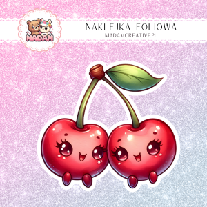 Naklejka foliowa pojedyncza, MaDam Kawaii Wiśnie