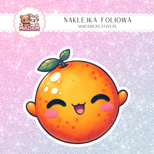Naklejka foliowa pojedyncza, MaDam Kawaii Pomarańcza